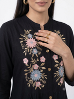 Black Embroidered Co-Ord Set