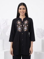 Black Embroidered Co-Ord Set