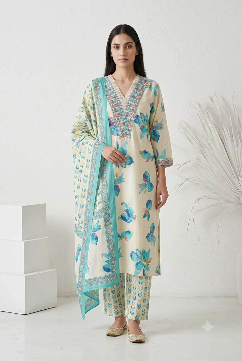 3 Piece Cotton Suit