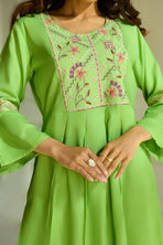 Pastel Green Embroidered Short Kurti