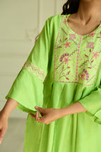 Pastel Green Embroidered Short Kurti