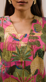 Peacock Print Cotton Kurti Top