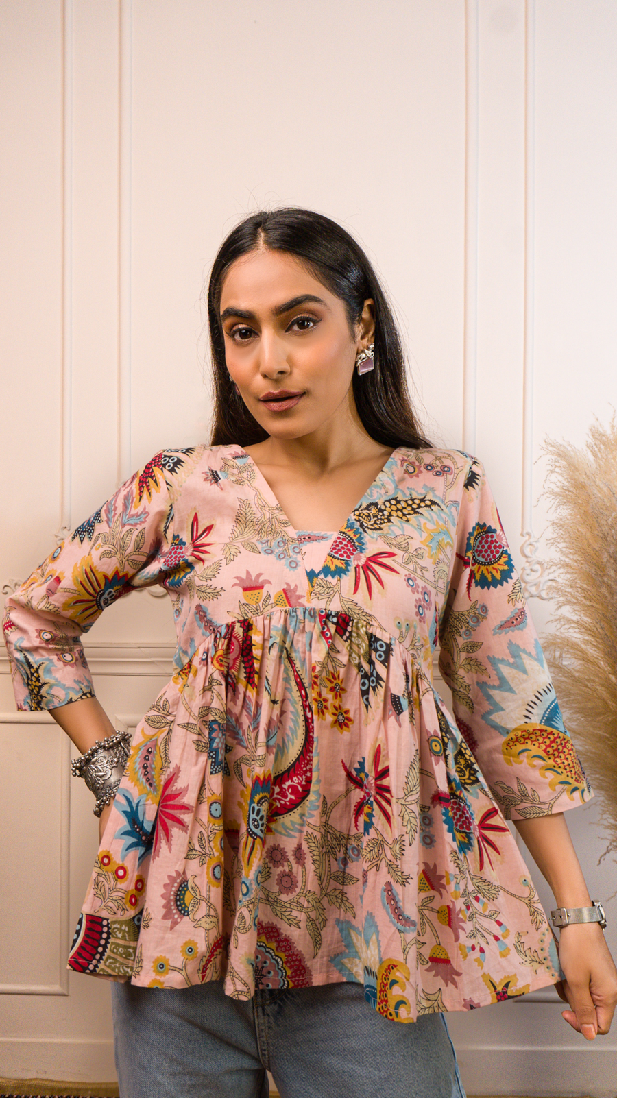 Cotton Peplum Top