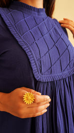 Navy Blue Peplum Top