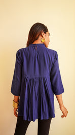 Navy Blue Peplum Top