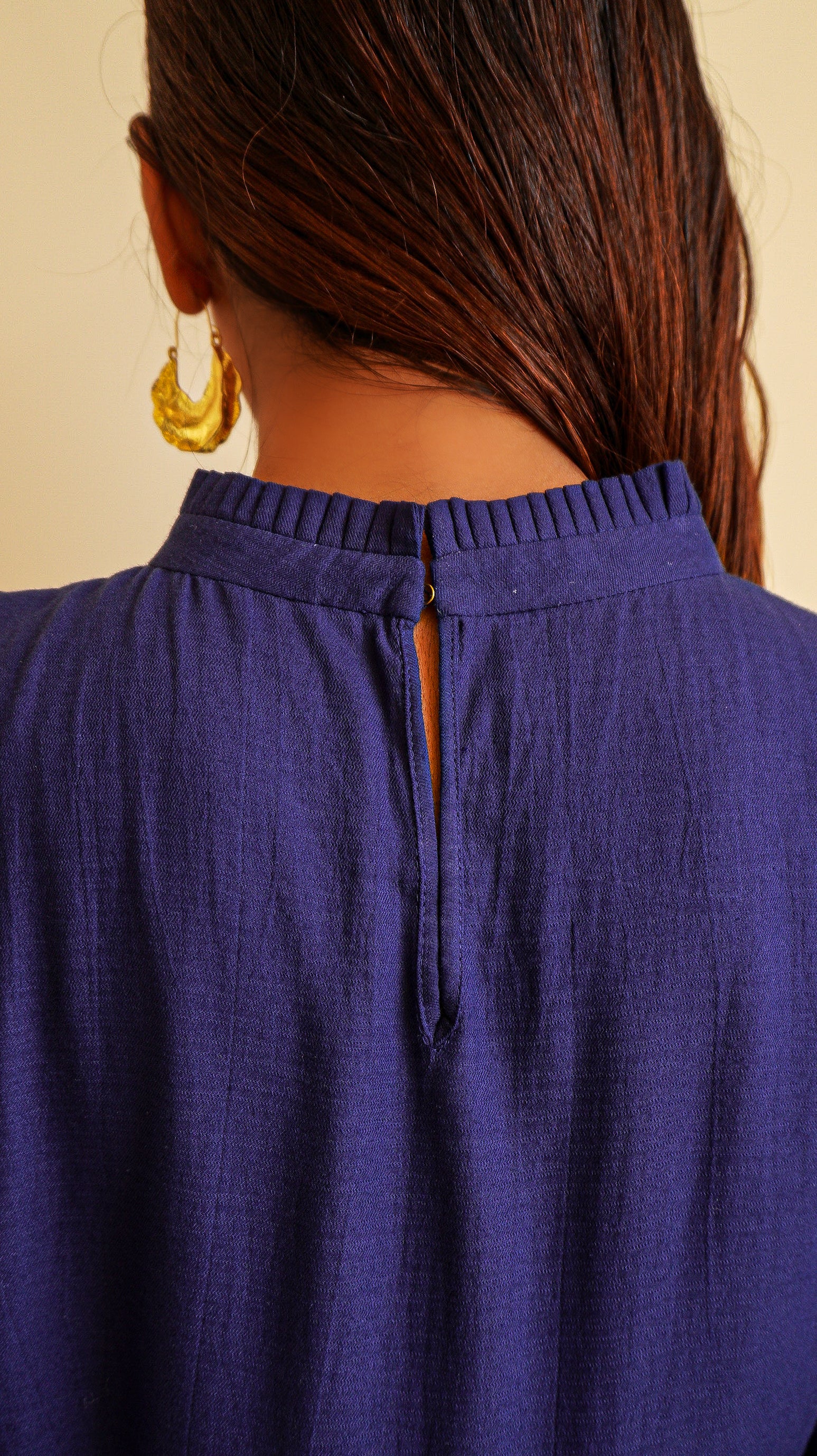 Navy Blue Peplum Top