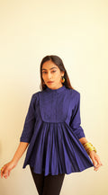 Navy Blue Peplum Top