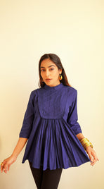 Navy Blue Peplum Top