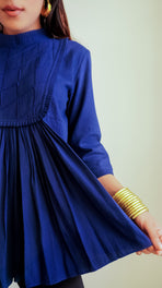 Navy Blue Peplum Top