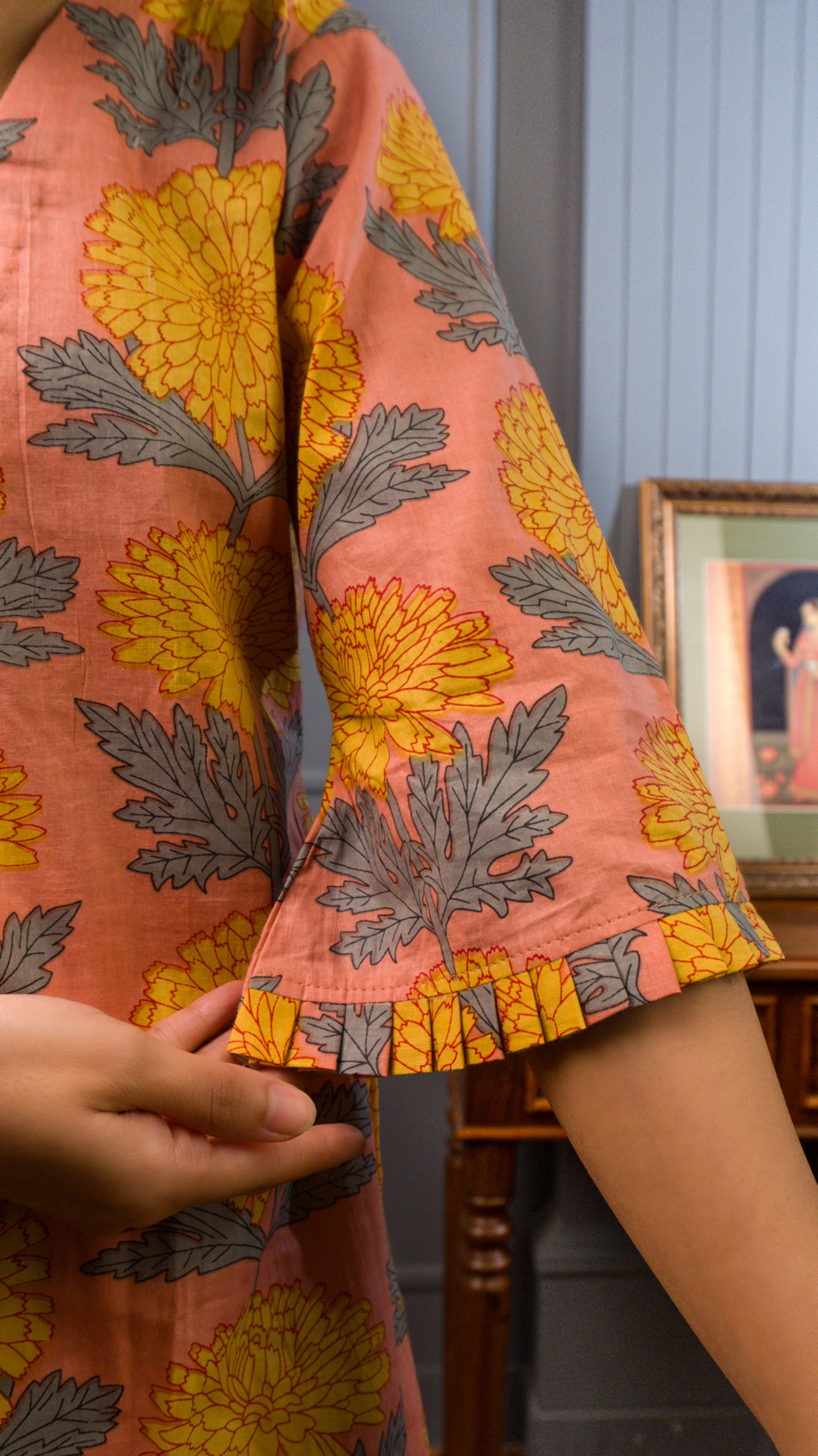 Marigold Cotton Kurti Top
