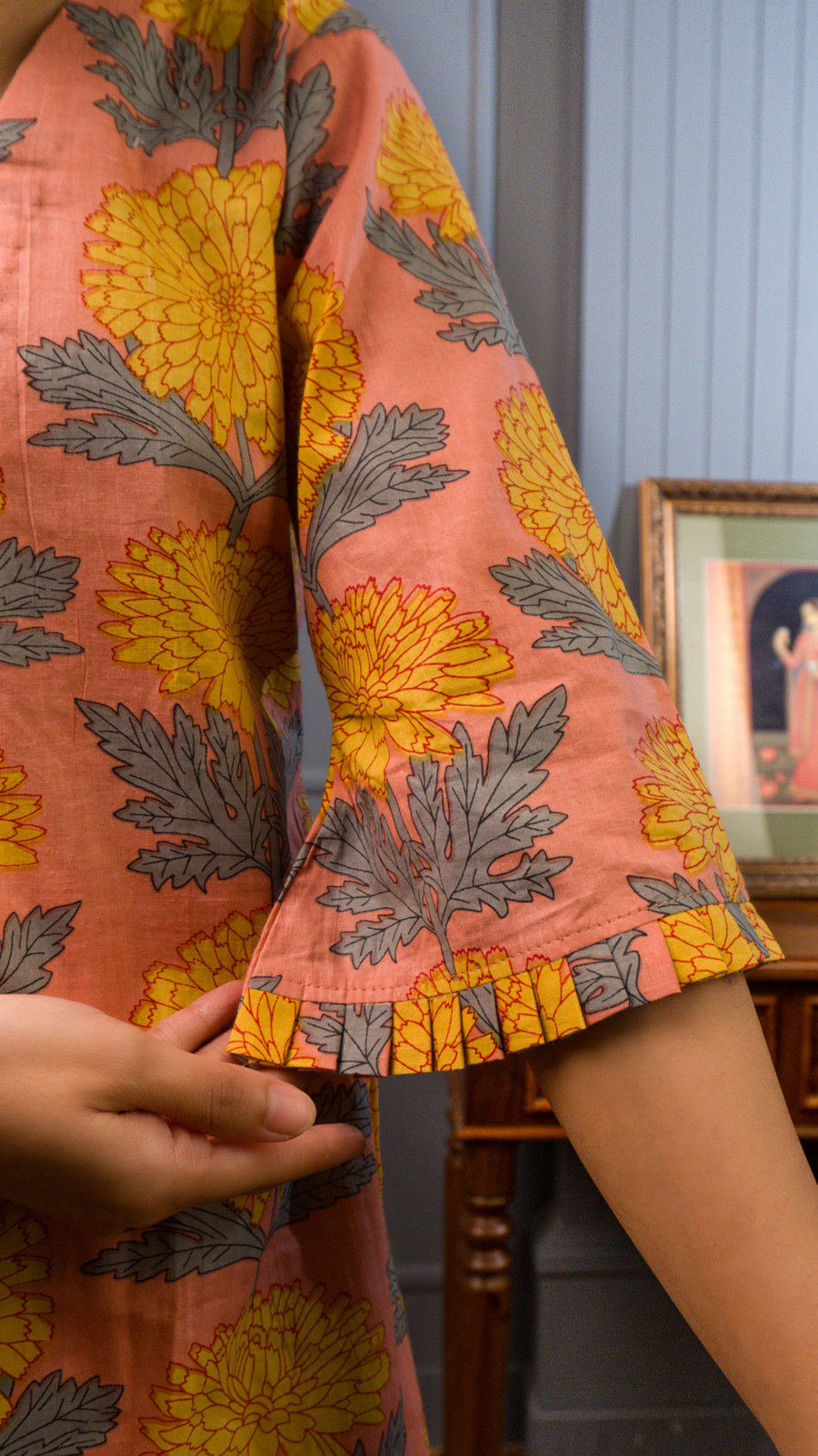 Marigold Cotton Kurti Top