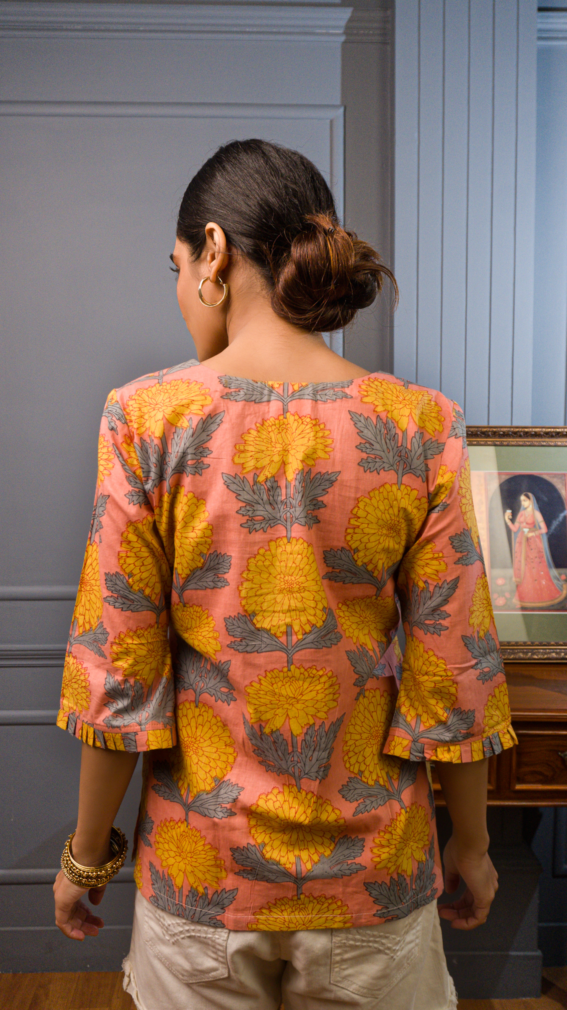 Marigold Cotton Kurti Top