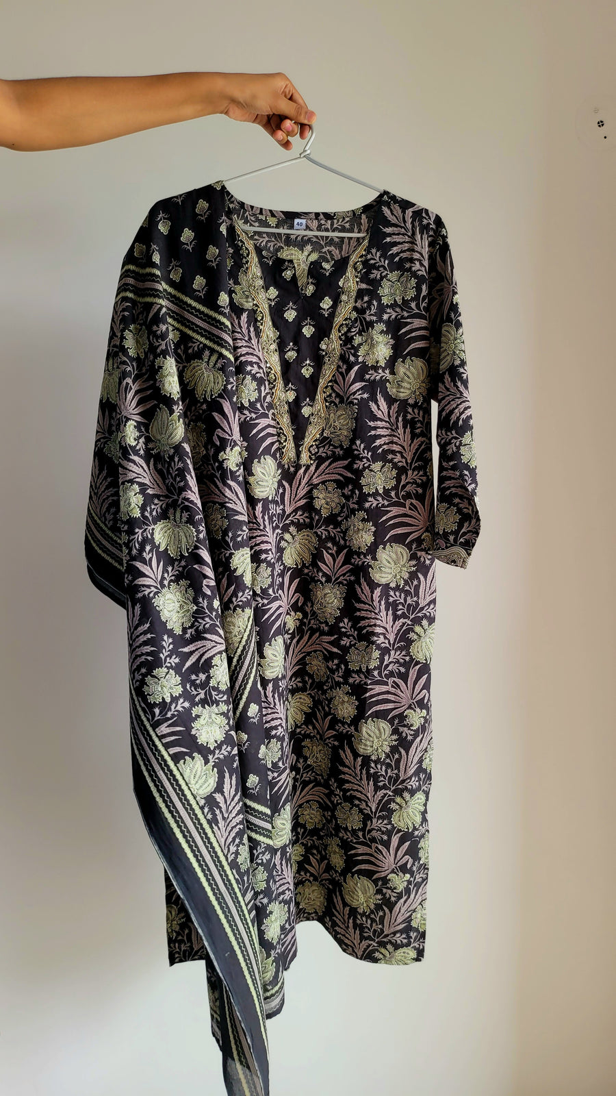 3 Piece Cotton Printed Suit